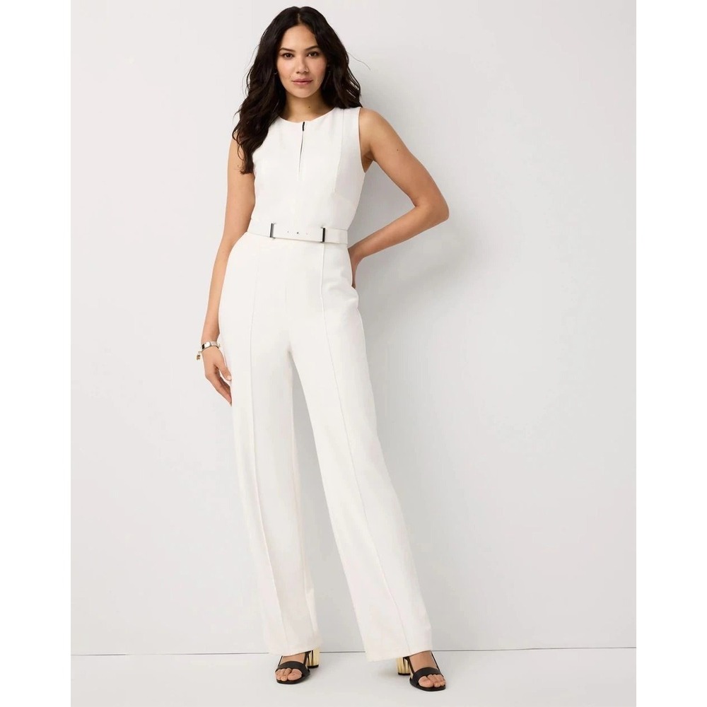 Banana Republic Nwt Jumpsuit Womens Sz 8P  Sleeveless Wide Leg Classy Org $130